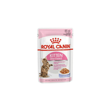 Royal Canin Feline Health Nutrition Kitten Sterilised in Jelly Wet Cat Food Single 85g - Petworld