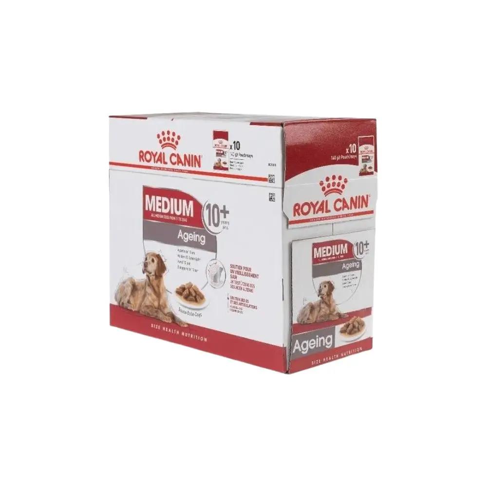 Royal Canin Size Health Nutrition Medium Ageing 10+ Wet Adult Dog Food 140g Pack of 10