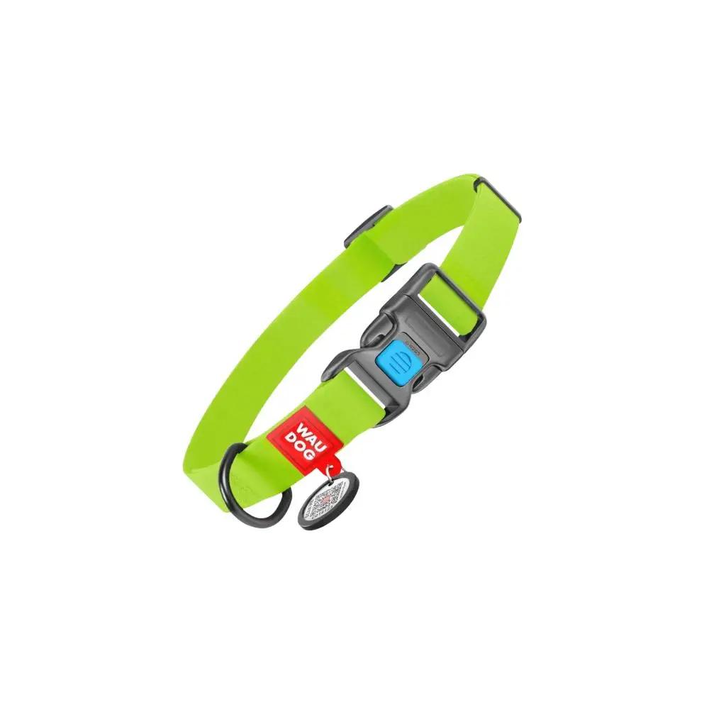 Waudog Waterproof Lime Green Dog Collar