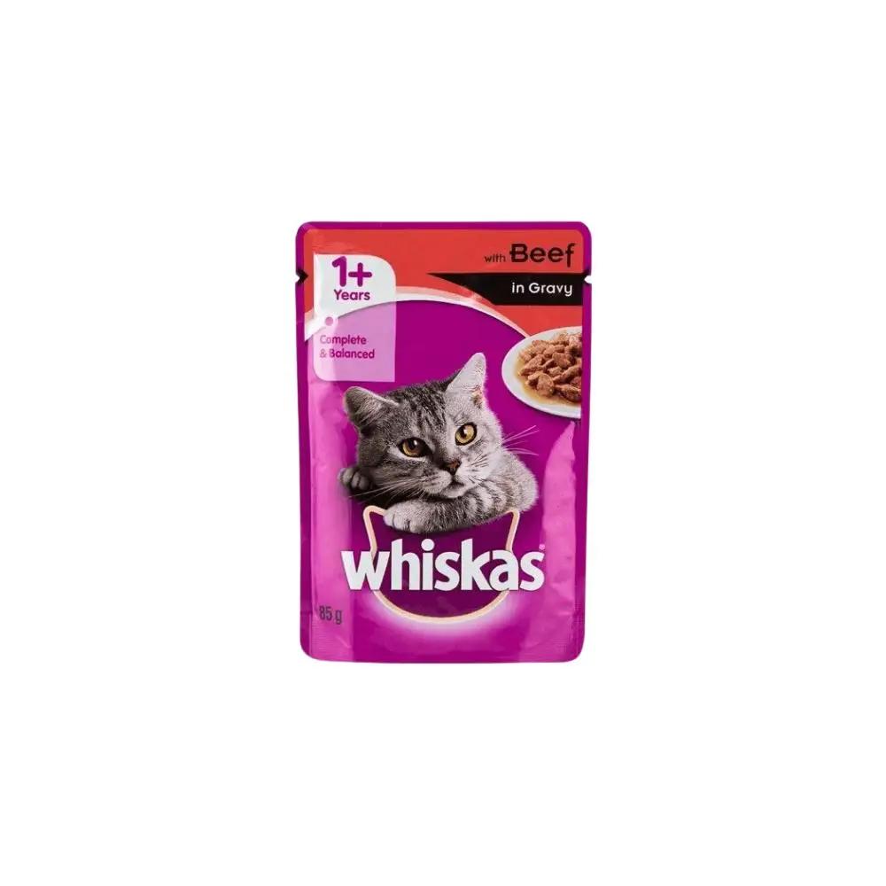 Whiskas Adult Beef in Gravy Wet Cat Food 85g